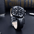 Đồng hồ nam Chính hãng Royal Crown 5603 dây da đen mặt đen