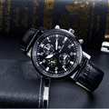 Đồng hồ nam Chính hãng Royal Crown 5603 dây da đen mặt đen