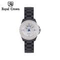 Đồng hồ nữ chính hãng Royal Crown 3821 ceramic đen mặt full đá