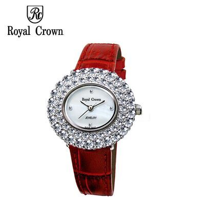 Đồng hồ nữ chính hãng Royal Crown 3630 dây da đỏ