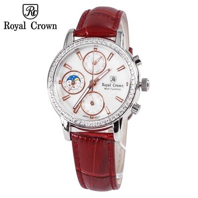 Đồng hồ nữ chính hãng Royal Crown 6420 dây da đỏ