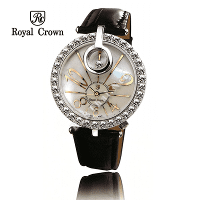 Đồng hồ nữ chính hãng Royal Crown 3850 dây da đen