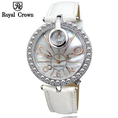 Đồng hồ nữ chính hãng Royal Crown 3850 dây da trắng