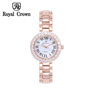 Đồng hồ nữ chính hãng Royal Crown 6305 dây thép vỏ vàng hồng