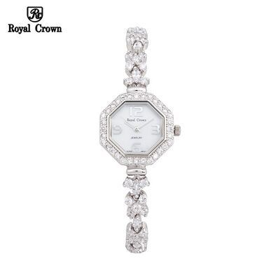 Đồng hồ nữ chính hãng Royal Crown 3823 dây đá vỏ trắng