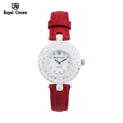 Đồng hồ nữ chính hãng Royal Crown 3624 dây da đỏ