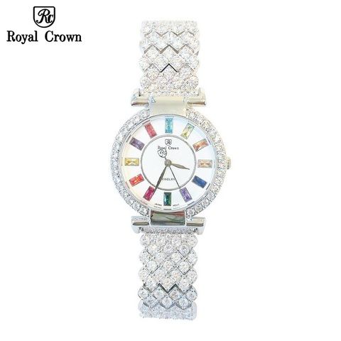 Đồng hồ nữ chính hãng Royal Crown 4604 dây đá vỏ trắng