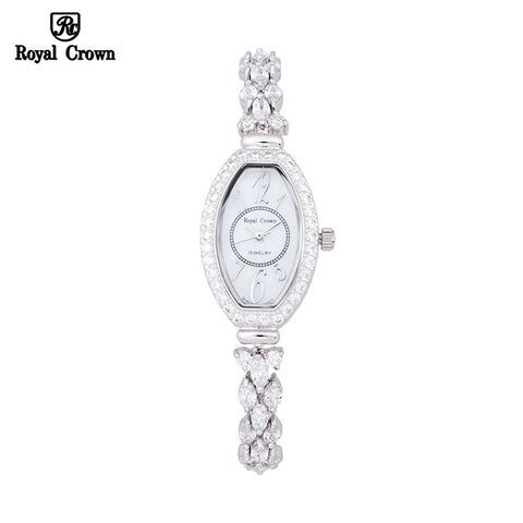 Đồng hồ nữ chính hãng Royal Crown 63813 dây đá vỏ trắng