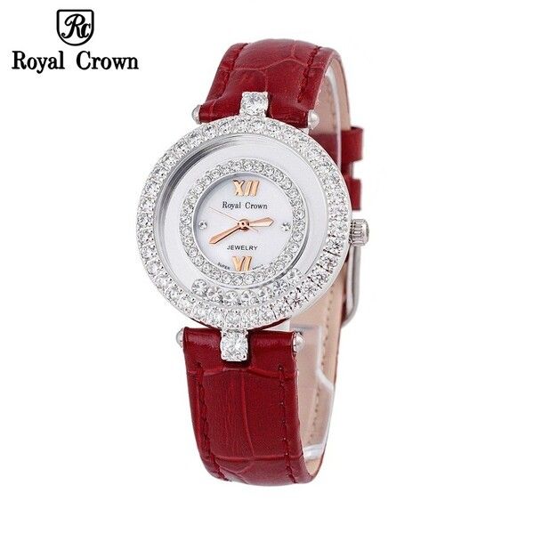 Đồng hồ nữ chính hãng Royal Crown 3628 dây da đỏ